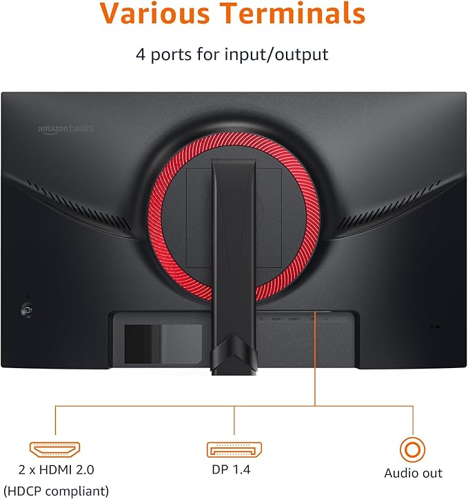 Amazon Basics 27 inch Gaming Monitor, FHD 1080P, VESA Compatible, Adaptive sync - Image 3