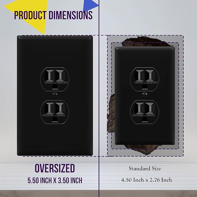 ENERLITES Jumbo Duplex Receptacle Outlet Wall Plate, Large Electrical Outlet - Image 2