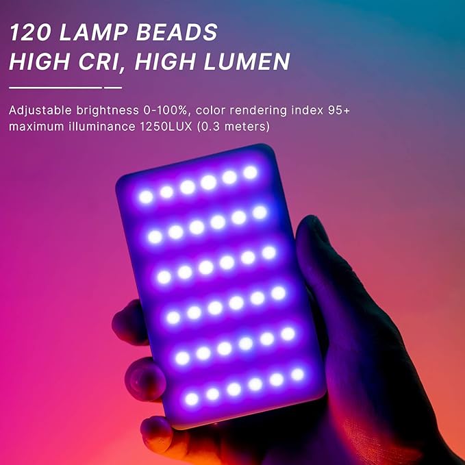 VIJIM VL120 RGB Video Light, Portable LED Camera Light Panel 0-360 Full Color - Image 9