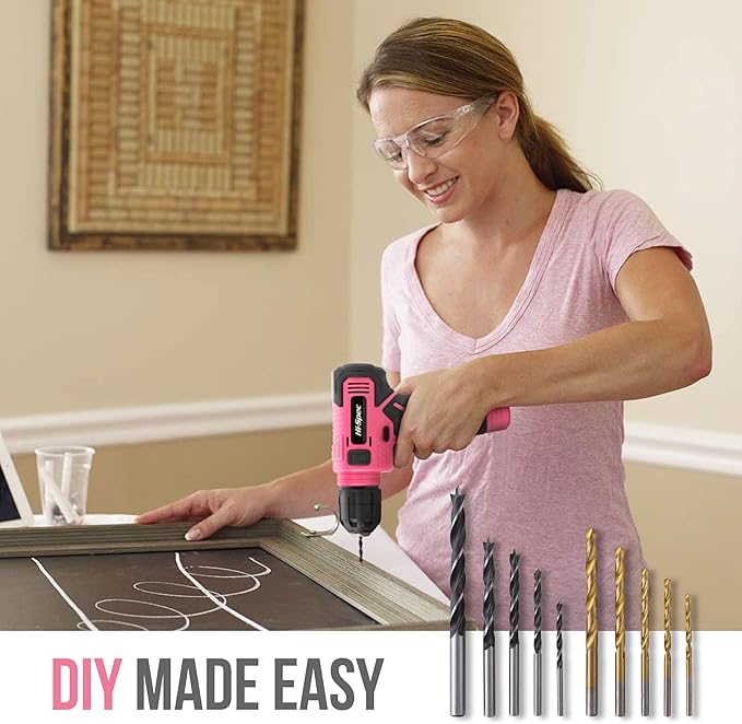 Hi-Spec 110pc Pink 8V USB Electric Power Cordless Womens Drill Driver Set. - Image 5