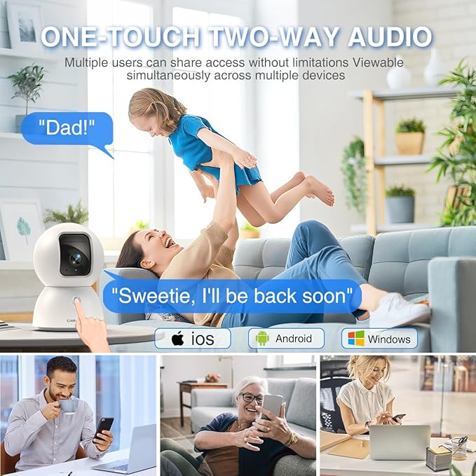 CINMOORE 3K Indoor Camera with 64GB Card, Human/Pet/Facial AI Detection - Image 4