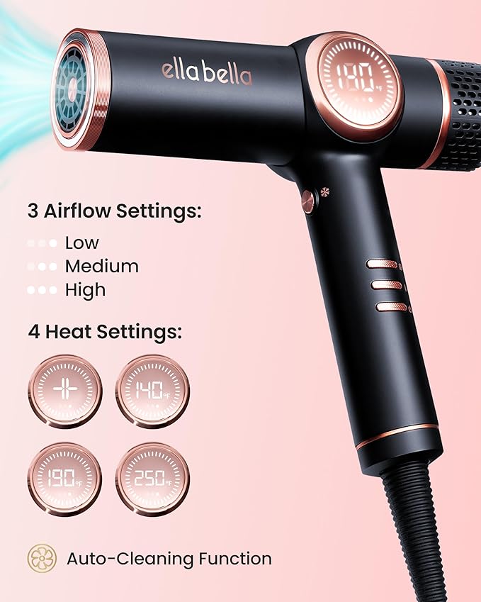 ELLA BELLA® Professional Ionic Hair Dryer - Image 3
