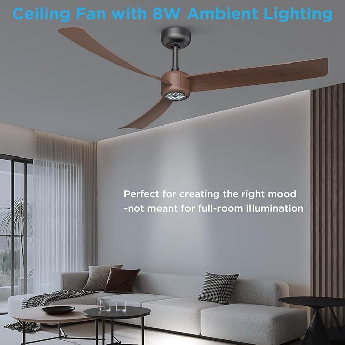 ocioc Ceiling Fans with Lights and Remote, 52 Inch Modern Ceiling Fan with - Image 8
