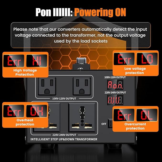 2000W Voltage Converter Transformer Step Up 110V/120V to220V/240V or Step Down - Image 3