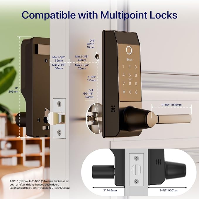 Smart Lock Doorbell Fingerprint Smart Door Lock Deadbolt - Image 5
