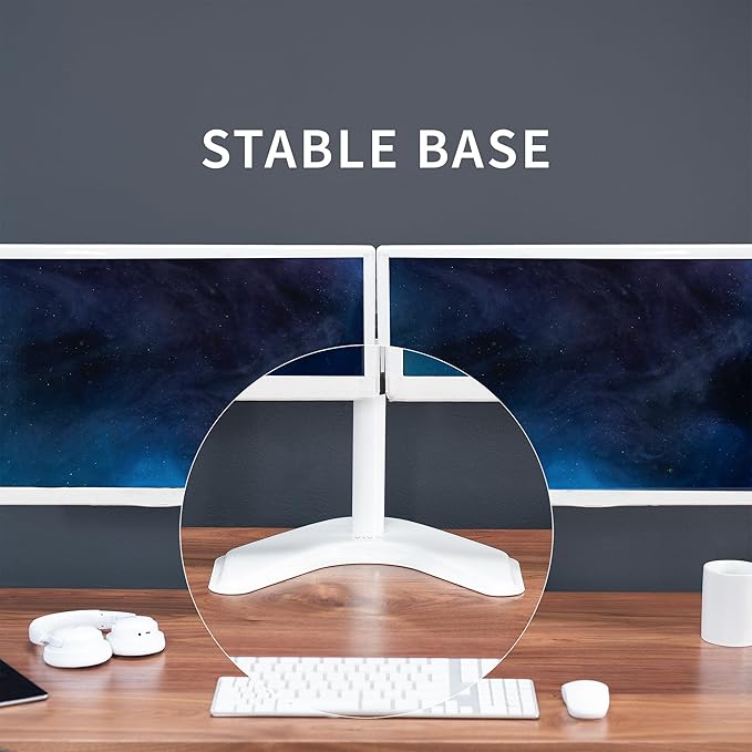 VIVO Dual LED LCD Monitor Mount, Free-Standing Desk Stand - Image 7