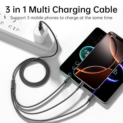 Multi USB Charging Cable 3A, 3 in 1 Fast Charger Cord Connector - Image 4