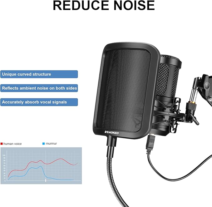Aokeo Metal Pop Filter, Metal Mesh Layer Microphone Windscreen - Image 4