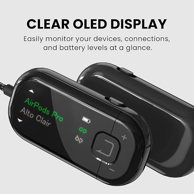 Avantree Voyager – OLED Display & Latest Auracast Bluetooth 5.4 Adapter - Image 2