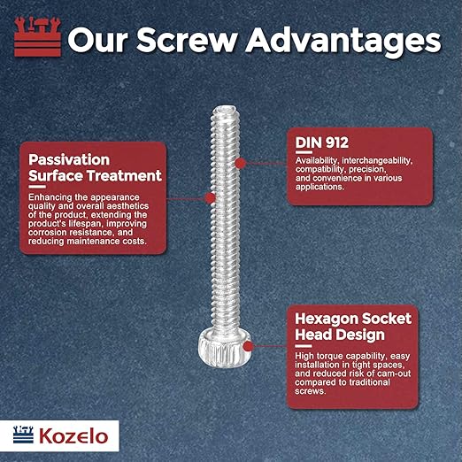 Kozelo 50pcs Socket Head Cap Screws - Image 3