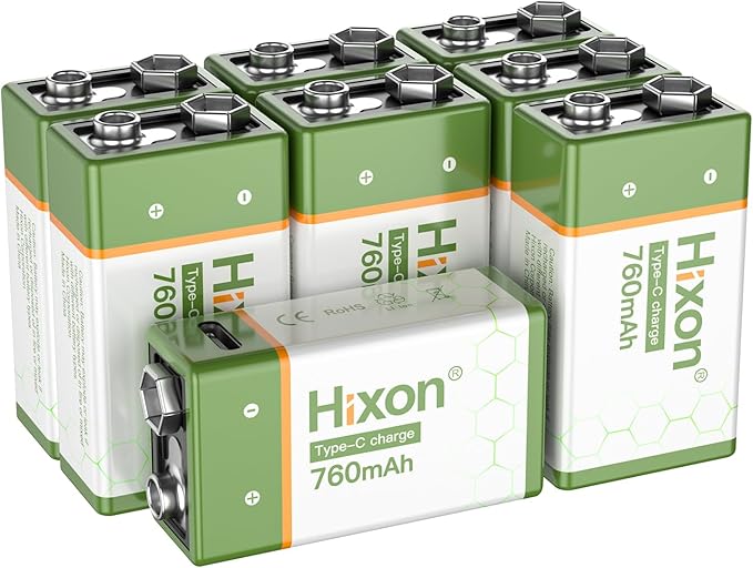 Hixon USB 9V Rechargeable Lithium Batteries by Hixon