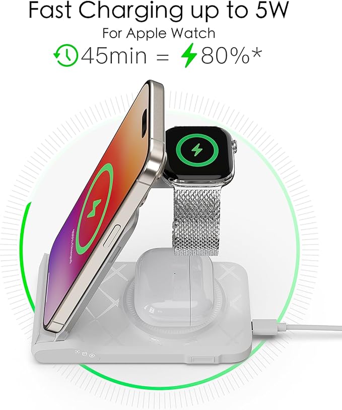 3 in 1 Charging Station for Multiple Devices, Travel Wireless Charging Station - Image 4