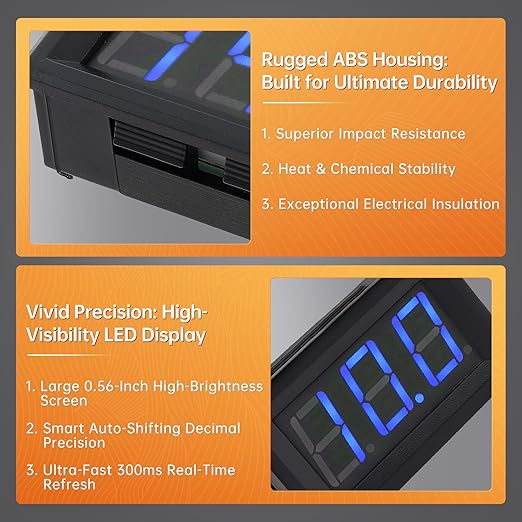 DiGiYes 5 Pack DC 5-120V Digital Mini Voltmeter 2 Wire 0.56 inch LED Display - Image 5