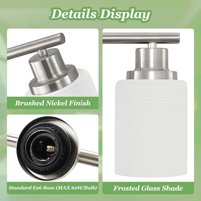 Guliaofo 6-Light Brushed Nickel Vanity Lights - Image 3
