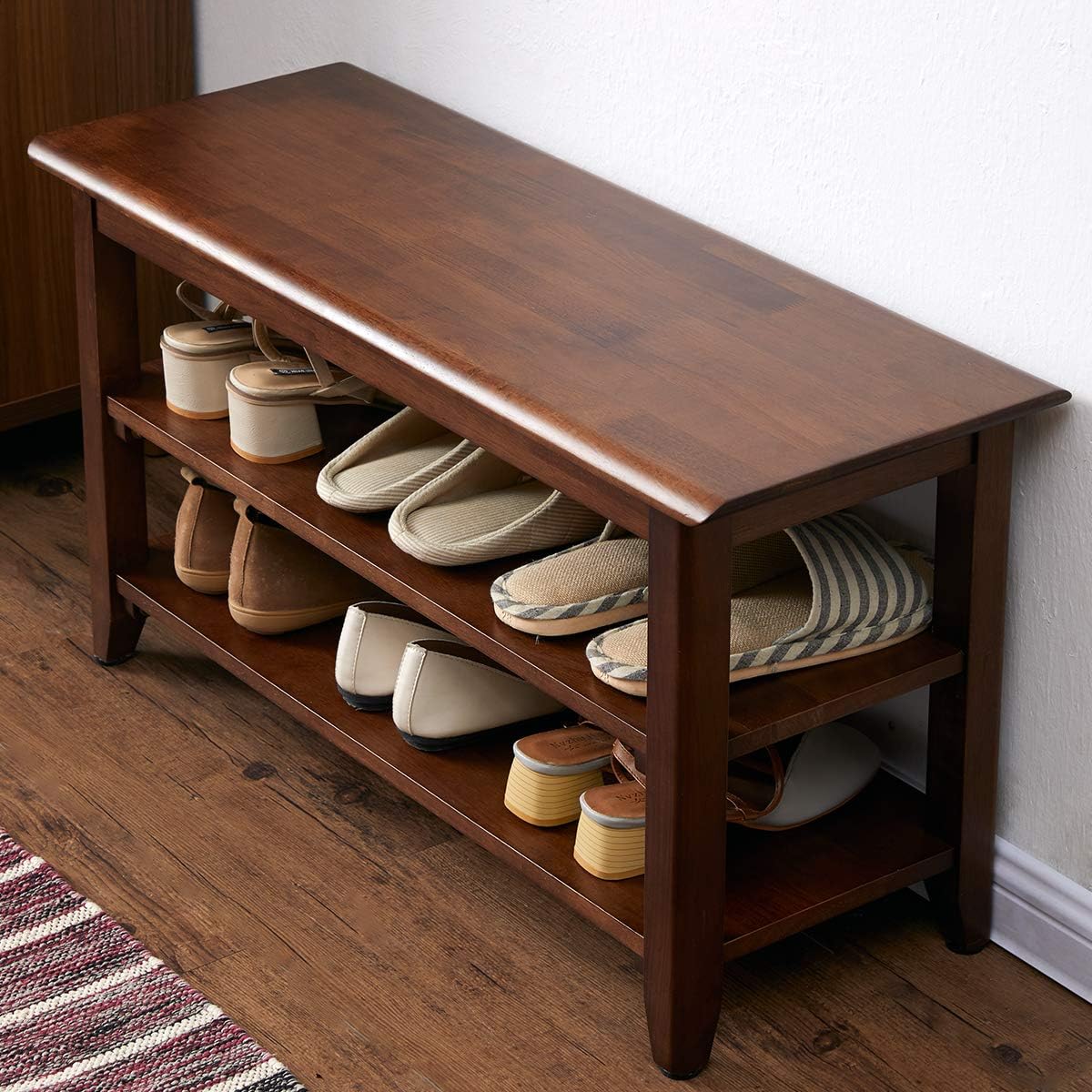 xkzg shoe rack bench wooden shoe storage bench, main product view