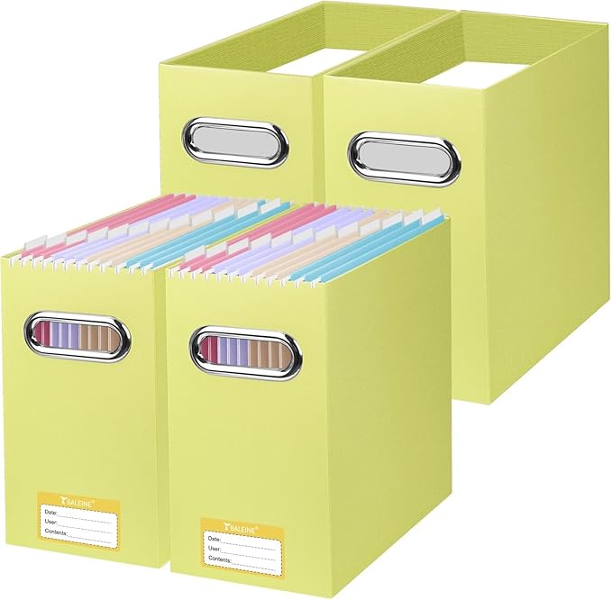 BALEINE File Organizer Box, Cardboard File Folder Organizer by BALEINE