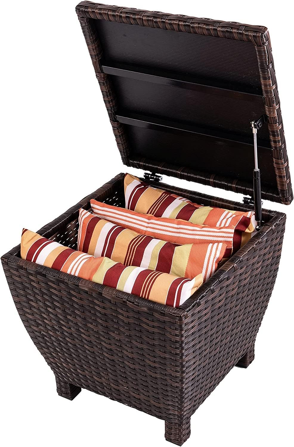 sundale brown wicker storage box, 13 gallon outdoor, main product view