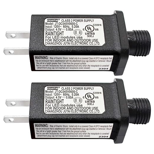 4.5V 0.6A 2PCS Replacement LED Transformer Class 2 Power Supply Adapter Ip44 by Airoads
