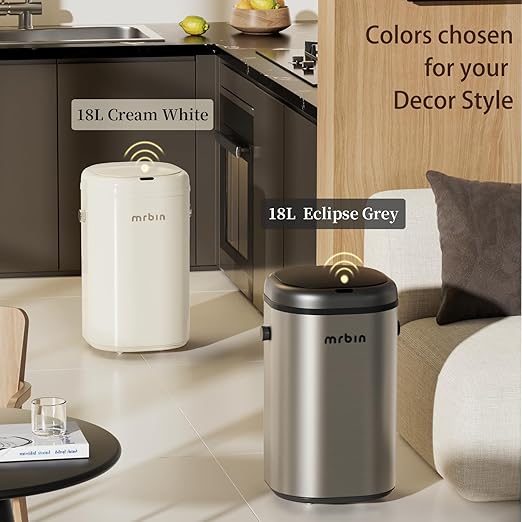 MRBIN Stainless Steel Adsorption Motion Sensor Trash Can Removable, 18L / - Image 4