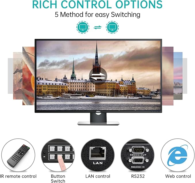 MT-VIKI 4K HDMI Matrix Switch 8X8 w/Web GUI & 3.5mm Stereo Audio Extraction - Image 3