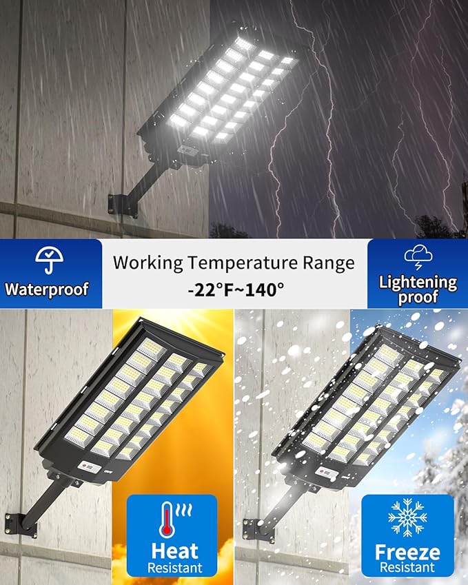 Ofuray Of-8800W Solar Street Lights Outdoor, 6500k Solar Security Flood Parking - Image 7