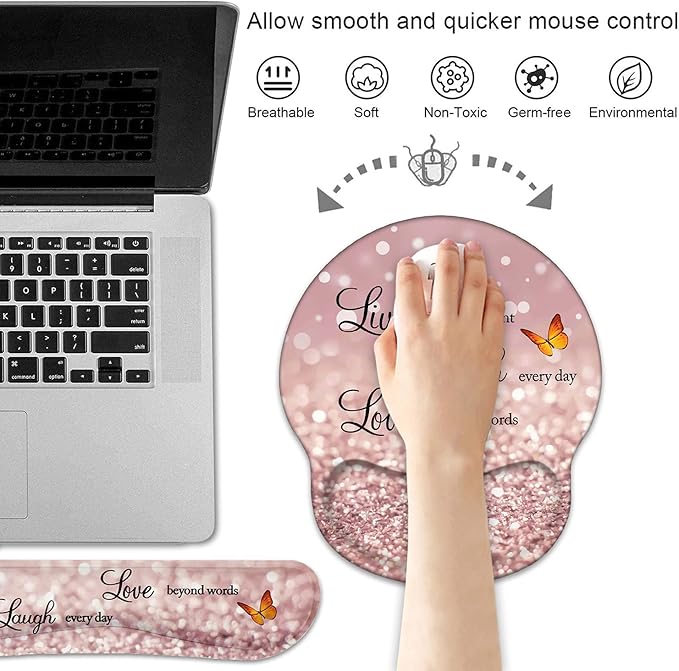 Keyboard Wrist Rest and Mouse Pad Wrist Support Set - Image 2