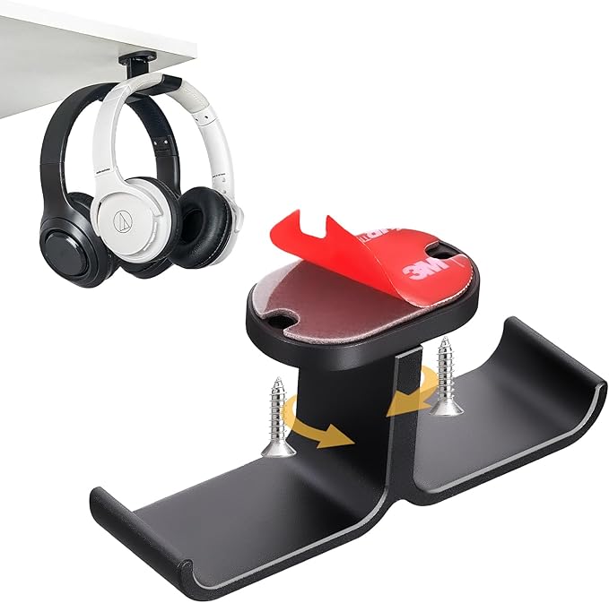 Under Desk Headphone Hanger by Unknown
