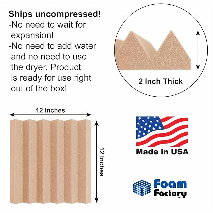 Foam Factory Inc 24 Pack Color Acoustic Foam Panel Studio Soundproofing Wedge - Image 2
