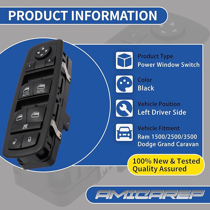 AMICAREP Master Power Window Switch Driver Side Compatible - Image 2