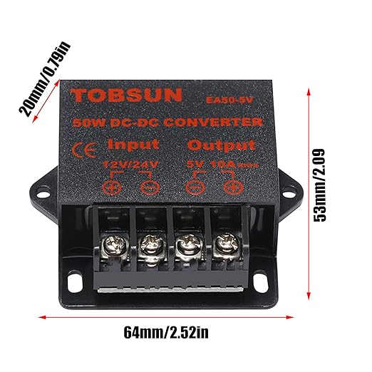 MGGi DC 12V 24V to 5V 10A 50W Voltage Reducer Converter Regulator, Step Down - Image 3