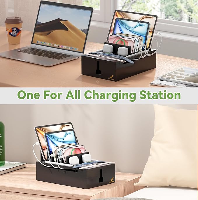Pezin & Hulin Bamboo Charging Station, Electronic Devices Organizer - Image 8