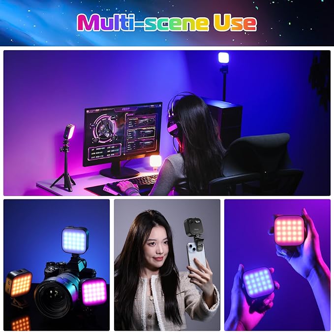 ULANZI U60 RGB Video Lights Black LED Camera Light 360° Full Color Portable - Image 7