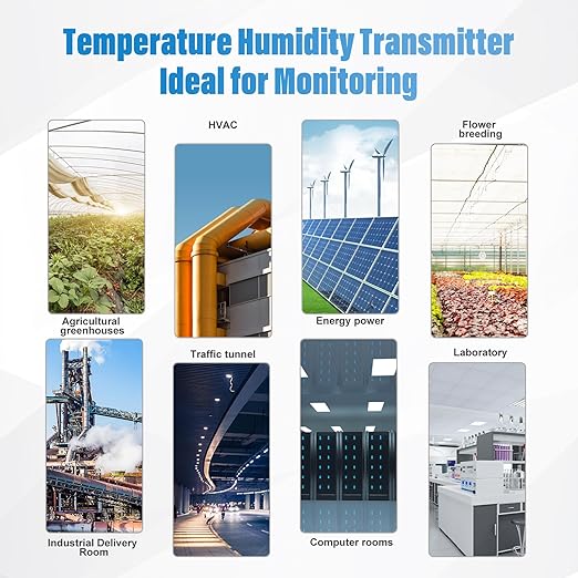 Tzone 4-20mA Temperature Humidity Transmitter, Digital Analog Temperature - Image 7