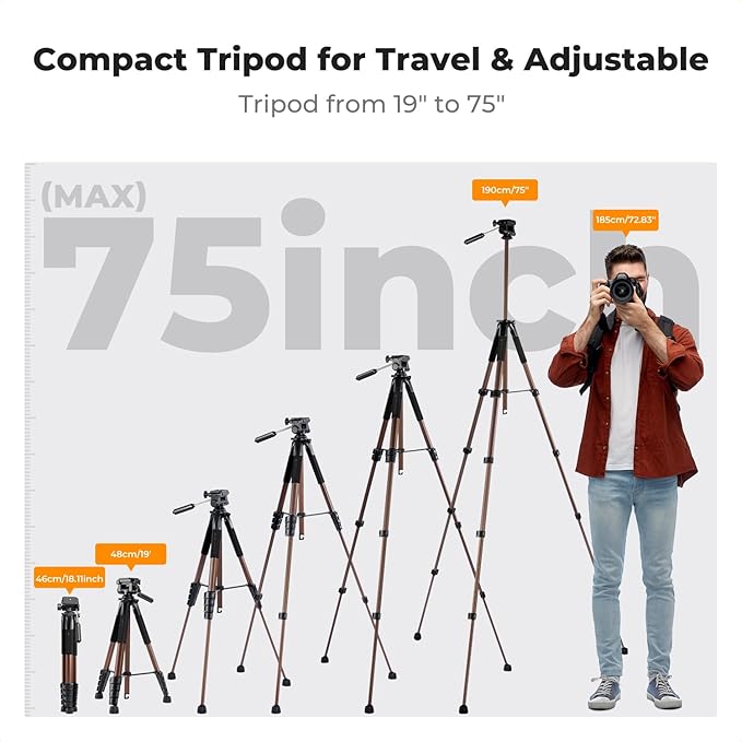 K&F CONCEPT Camera Tripod, Cellphone Clip - Image 5