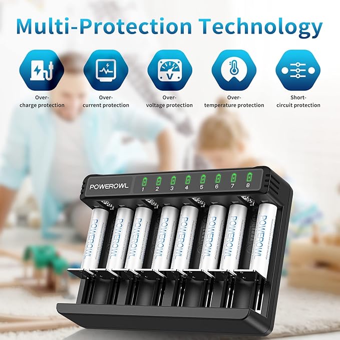 POWEROWL Rechargeable AAA Batteries Kit - Image 2