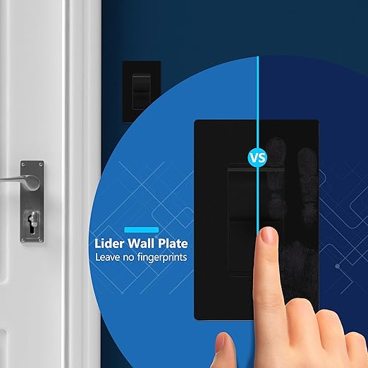 LIDER Black Minimalist Decorator Switch, Frameless Light Switch, On/Off Rocker - Image 5