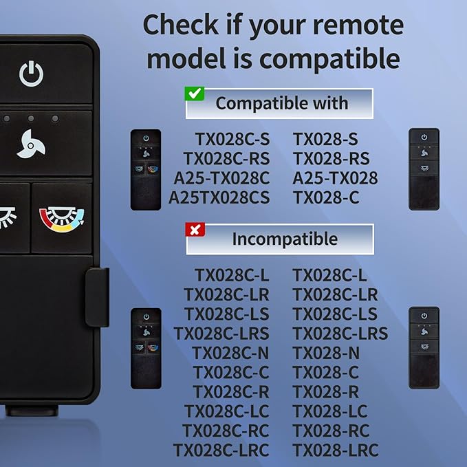 TX028C-S Ceiling Fan Remote Control - Image 3