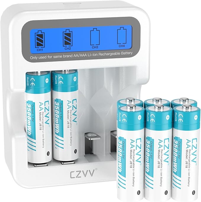 czvv Lithium Rechargeable AA 1.5V Camera Batteries by CZVV