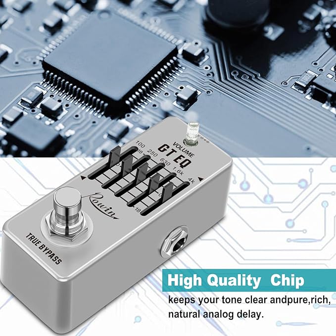 Rowin Guitar Equalize Effect Pedal EQ Add or Take Away Specific Bands Tune - Image 3