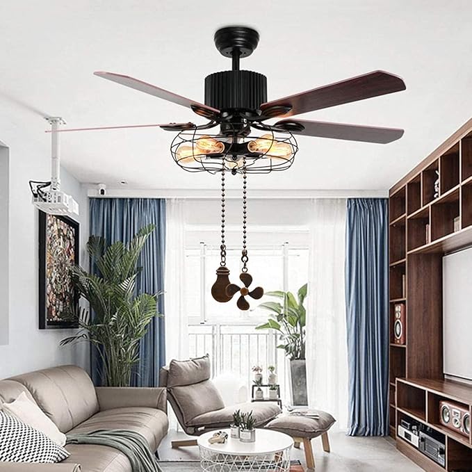 Ceiling Fan Pull Chain Set, 4 Pieces Bulb and Fan Pattern Pull Chain Extension - Image 2