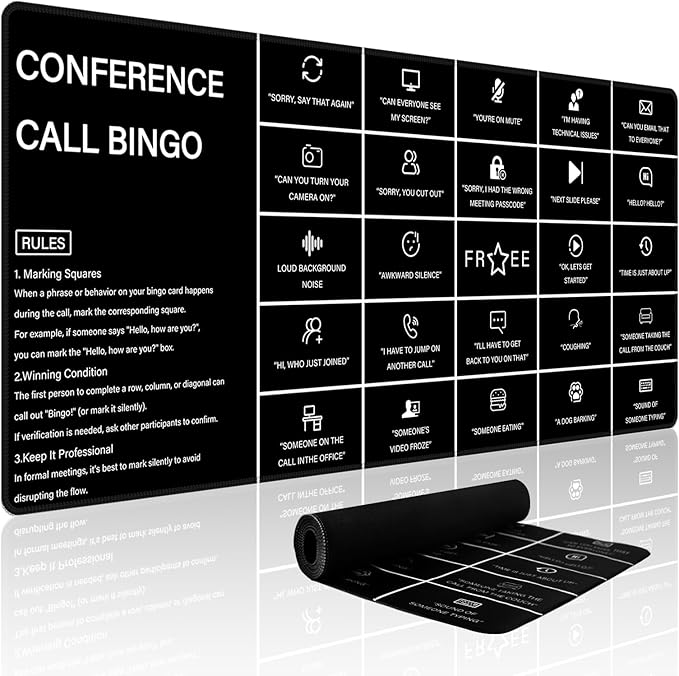 Baziabbo Office Desk Mat, Conference Call Bingo Mouse Pad by Unknown