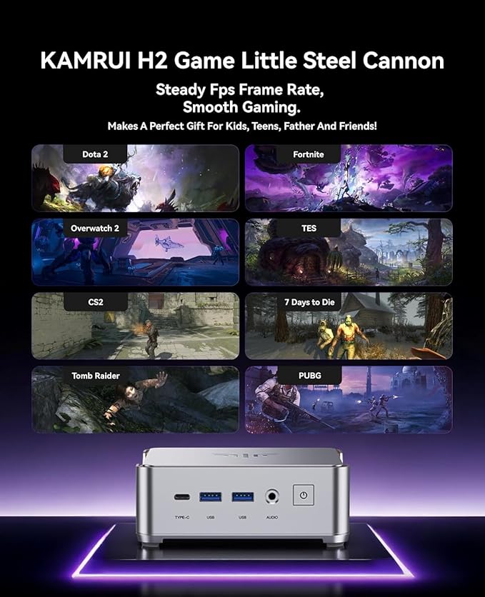 KAMRUI Hyper H2 Mini Gaming PC, in-tel Core i9-11900H 32GB RAM 1TB SSD Mini - Image 2