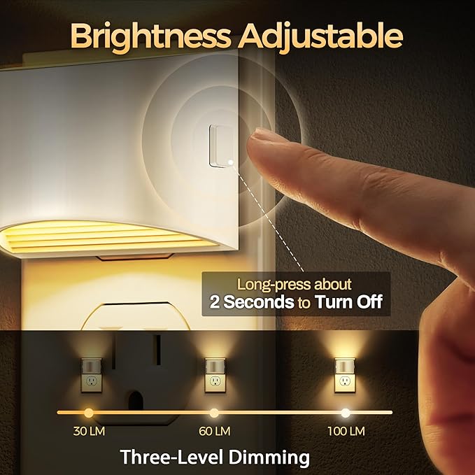 DORESshop LED Night Light, Night Lights Plug into Wall, 3 Level Brightness - Image 2
