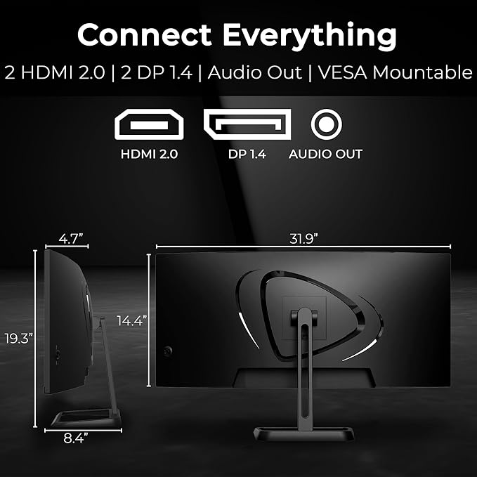Deco Gear 34-Inch Business Curved Super UltraWide WQHD Monitor 3440 × 1440 - Image 7