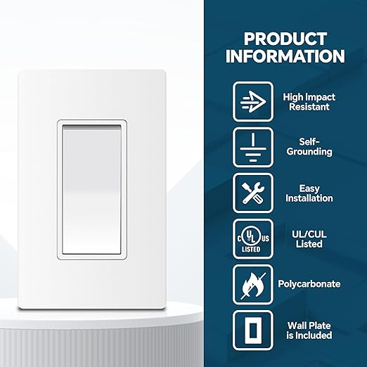 ThunderWay 3 Way Matte White Light Switch - Image 4