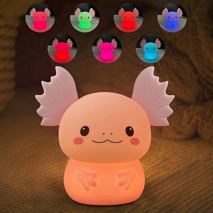 Axolotl Gifts Night Light for Kids, Cute Silicone Nursery Axolotl Lamp for Baby by LEDHOLYT