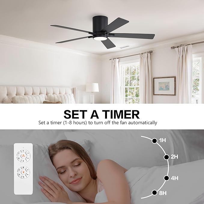 WINGBO 52" DC Flush Mount Ceiling Fan - Image 8