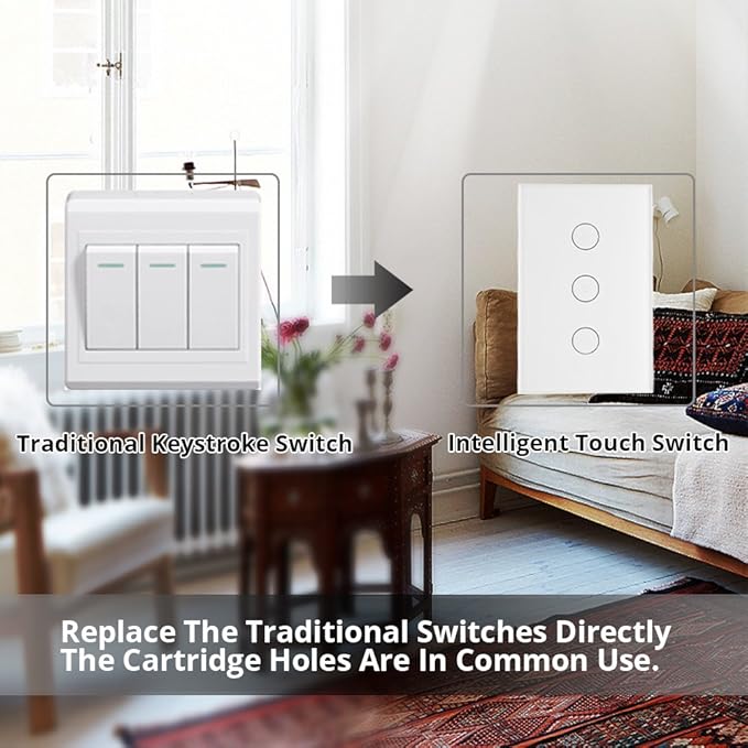 WiFi Smart Wall Light Switch Glass Touch Panel Wireless Remote Control by - Image 8