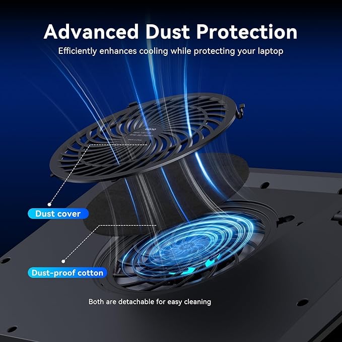 llano V12 Laptop Cooling Pad, Gaming Laptop Cooler Stand - Image 3