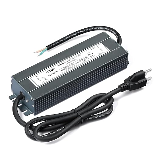 LLTOP Low Voltage Transformer 200 Watts Waterproof IP67 Power Supply 90-130V AC by LLTOP